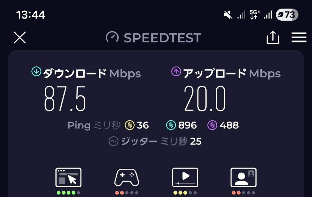 UQ mobile 実測画面2